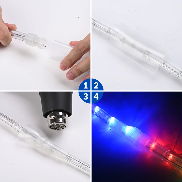 Alt view image 5 of 6 - Yescom LumeVine 1/2" LED Rope Light Connector 10Pack I-Shape Splice Fits 2-pin 13mm Light Rope