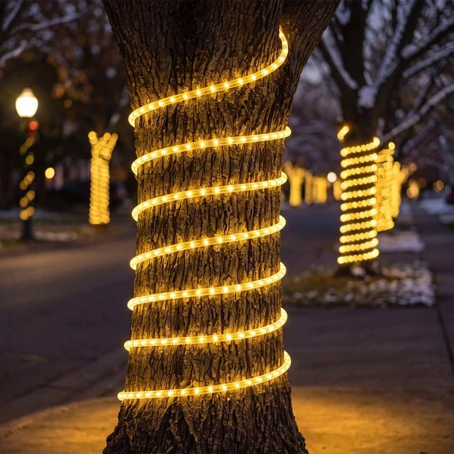 Alt view image 3 of 7 - Yescom LumeVine 3000K 50ft x 1/2" LED Rope Lights for Outside 540 Warm White LEDs, 110-120V Plug-and-Play, IP65 Waterproof