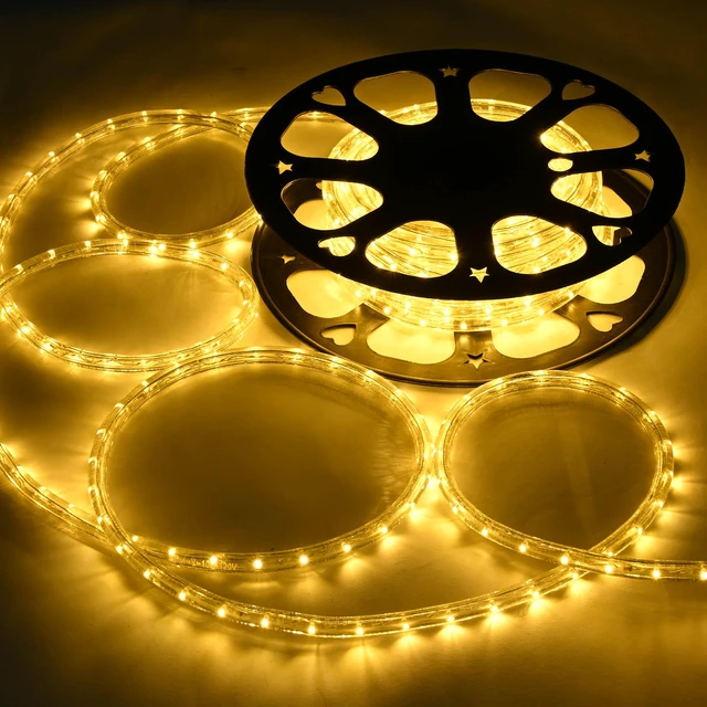Alt view image 7 of 7 - Yescom LumeVine 3000K 50ft x 1/2" LED Rope Lights for Outside 540 Warm White LEDs, 110-120V Plug-and-Play, IP65 Waterproof