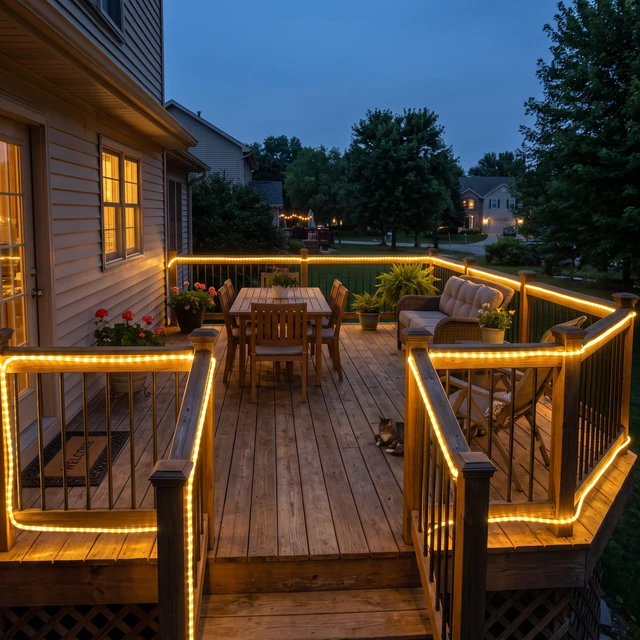 Alt view image 3 of 7 - Yescom LumeVine 3000K 150ft x 1/2" LED Rope Lights for Outside 1620 Warm White LEDs, 110-120V Plug-and-Play, IP65 Waterproof