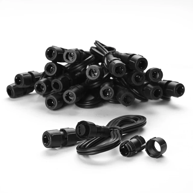 Alt view image 4 of 5 - Yescom LumeVine 10-set 3ft 2-pin LED Rope Light Connector 1m extension Jumper Cable Fits 1/2" (13mm) Light Rope