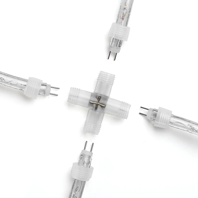 Alt view image 2 of 4 - Yescom LumeVine 1/2" LED Rope Light Connector 10Pack Cross-Shape Splice 4-Way Matrix Splitter Fits 2-pin 13mm Light Rope