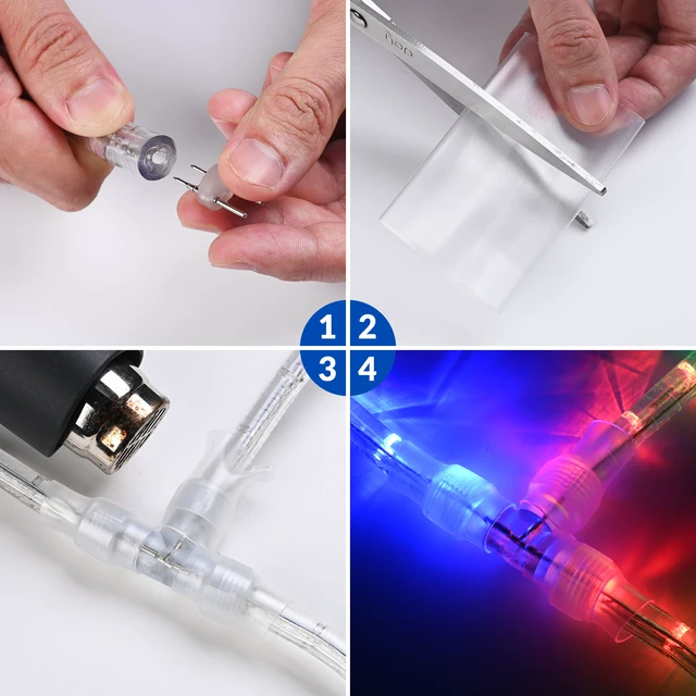 Alt view image 5 of 6 - Yescom LumeVine 1/2" LED Rope Light Connector 10Pack T-Shape Splice 3-Way Splitter Fits 2-pin 13mm Light Rope