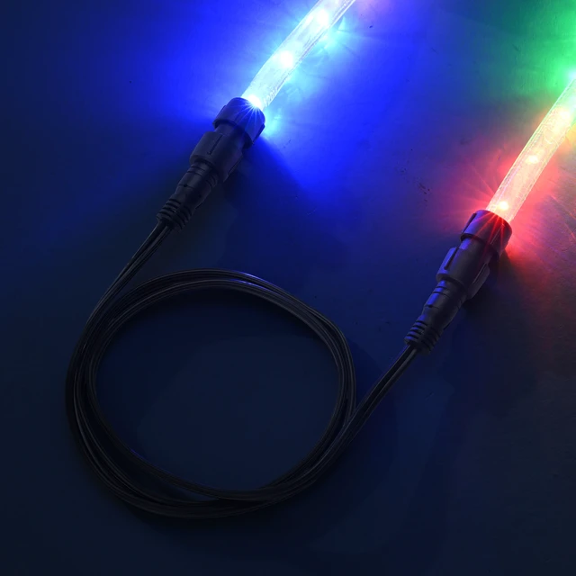 Alt view image 2 of 5 - Yescom LumeVine 10-set 3ft 2-pin LED Rope Light Connector 1m extension Jumper Cable Fits 1/2" (13mm) Light Rope