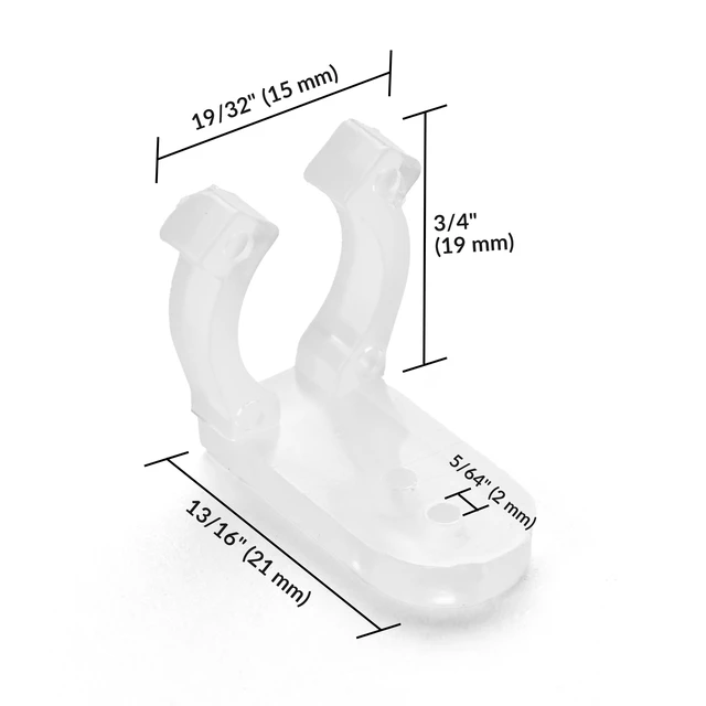 Alt view image 3 of 5 - Yescom LumeVine 1/2" LED Rope Light Clips for Outside 13mm Round Strip - 20Pack