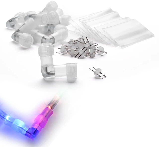 Main image of Yescom LumeVine 1/2" LED Rope Light Connector 10Pack L-Shape Conrer Joint Fits 2-pin 13mm Light Rope