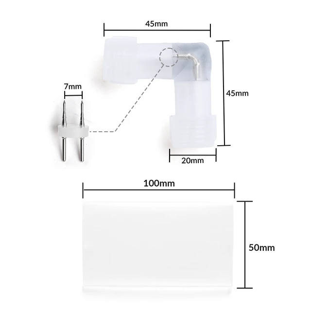 Alt view image 6 of 6 - Yescom LumeVine 1/2" LED Rope Light Connector 10Pack L-Shape Conrer Joint Fits 2-pin 13mm Light Rope