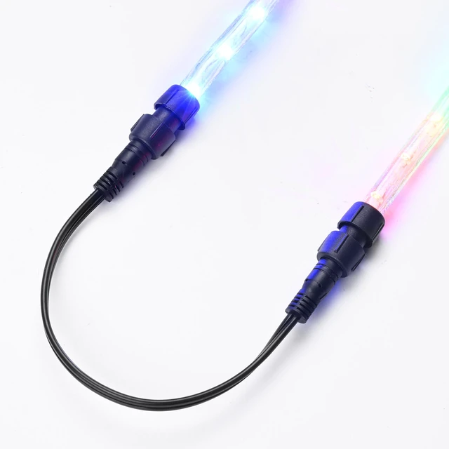 Main image of Yescom LumeVine 10-set 1ft 2-pin LED Rope Light Connector 30cm extension Jumper Cable Fits 1/2" (13mm) Light Rope