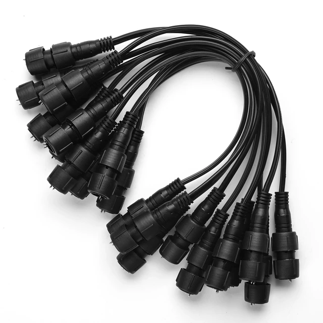 Alt view image 5 of 5 - Yescom LumeVine 10-set 1ft 2-pin LED Rope Light Connector 30cm extension Jumper Cable Fits 1/2" (13mm) Light Rope