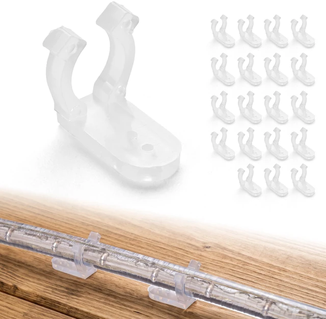 Main image of Yescom LumeVine 1/2" LED Rope Light Clips for Outside 13mm Round Strip - 20Pack