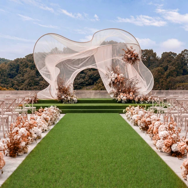 Main image of Yescom 3'x33' Romantic Wedding Aisle Runner Turf 1.38"H Highly-Reusable Commercial Outdoor Event Synthetic Turf