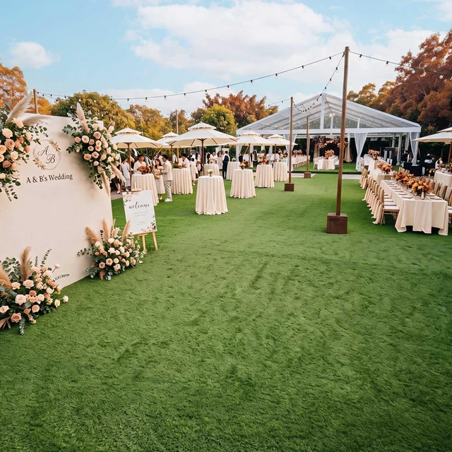 Alt view image 2 of 7 - Yescom 3'x33' Romantic Wedding Aisle Runner Turf 1.38"H Highly-Reusable Commercial Outdoor Event Synthetic Turf
