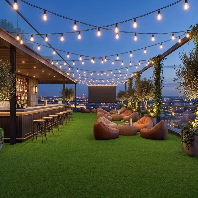 Main image of Yescom 4'x50' Realistic Rooftop Bar Turf Party Flooring 0.8"H Highly-Reusable Commercial Outdoor Event Synthetic Turf
