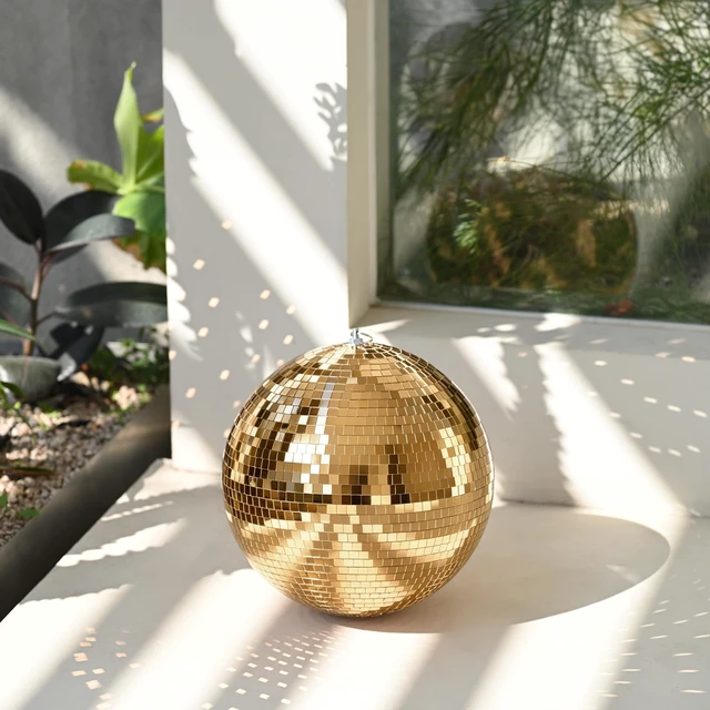 Main image of Yescom 12" Champagne Gold Large Disco Ball Hanging for Wedding Party Big Mirror Ball for Dance Floor Gatsby Studio 54 Theme Birthday Anniversary Decoration