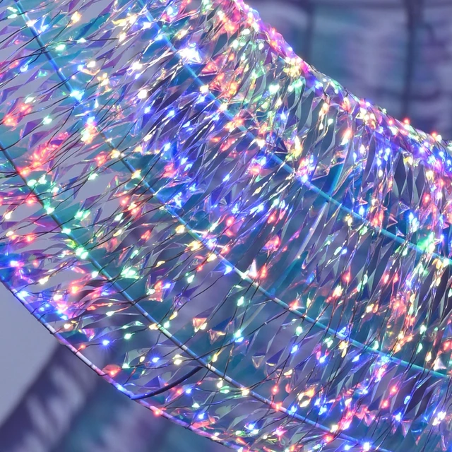 Alt view image 6 of 7 - Yescom 60 inch Commercial Outdoor Pre-Lit Christmas Wreath 4600 LED Lights for Gable & Window, 10lb Light Weight, Space-Saving Sectional Metal Frame