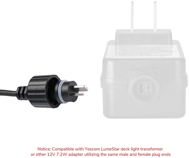 Alt view image 3 of 6 - Yescom UL Listed Deck Light Extension Cord 16.4ft Male and Female Plug Ends, 600mA, 7.2W, 5m Extra Long for LumeStar Deck Lights & Landscape Lighting