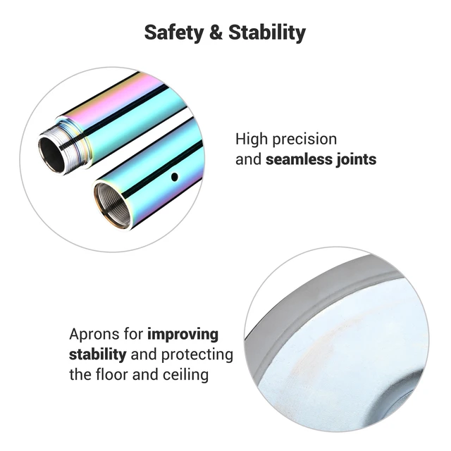 Alt view image 6 of 7 - Yescom Professional Stripper Pole Static Spinning Dancing Pole Kit 9.25FT for Party Club Exercise Fitness ,Colorful