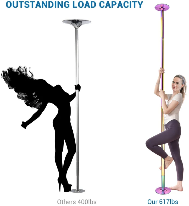 Alt view image 2 of 7 - Yescom Professional Stripper Pole Static Spinning Dancing Pole Kit 9.25FT for Party Club Exercise Fitness ,Colorful