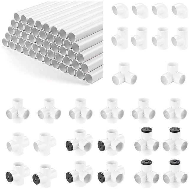 Main image of Yescom 50Pc 32mm DIY PVC Pipe Sch 40 with 2/3/4 Way Fitting Furniture Grade