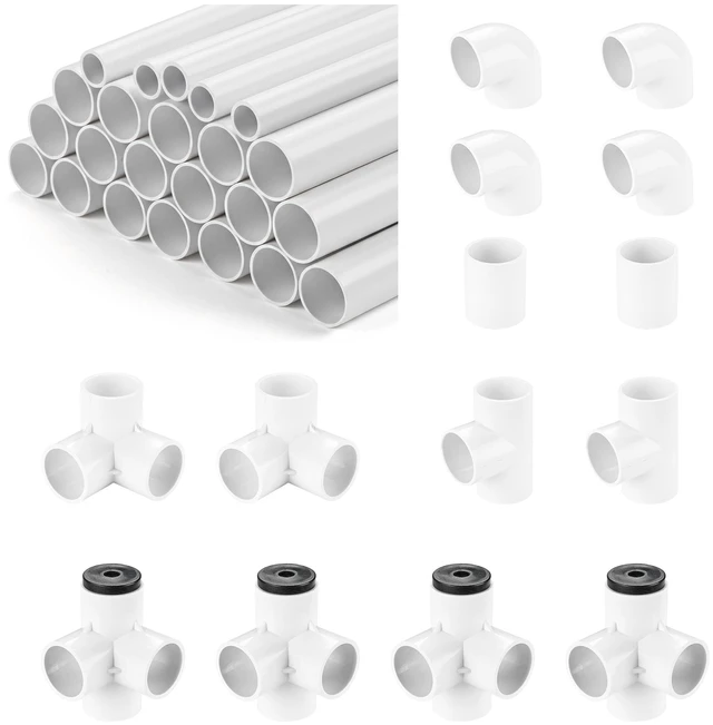 Main image of Yescom 23 Pcs 32mm/20mm PVC Pipe Sch 40 Structural Fittings for Greenhouse