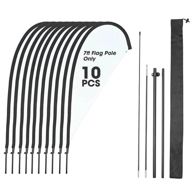 Main image of InstaHibit 10 Pack 7ft Teardrop Feather Flag Pole Kit for Business Advertising