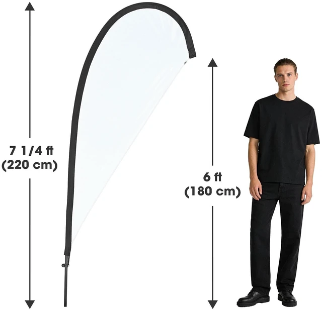 Alt view image 3 of 6 - InstaHibit 10 Pack 7ft Teardrop Feather Flag Pole Kit for Business Advertising