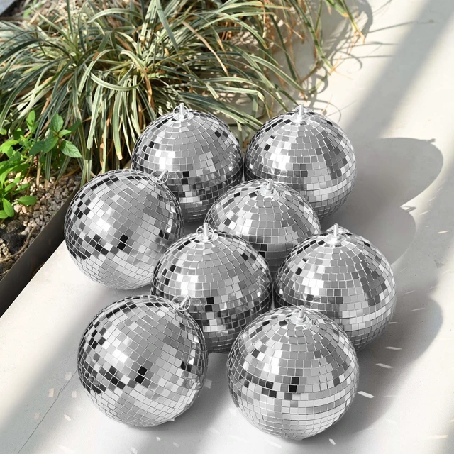 Alt view image 2 of 7 - Yescom 8 Pcs 7 Inch Silver Disco Ball Hanging Mirror Balls Party Decoration