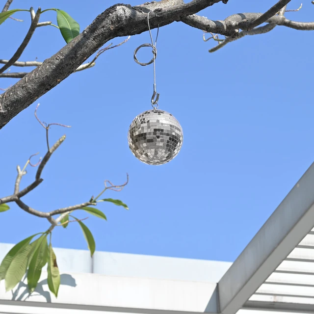 Alt view image 3 of 7 - Yescom 8 Pcs 7 Inch Silver Disco Ball Hanging Mirror Balls Party Decoration