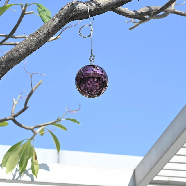 Alt view image 3 of 7 - Yescom 8 Pcs 7 Inch Purple Disco Ball Hanging Mirror Balls Bachelorette