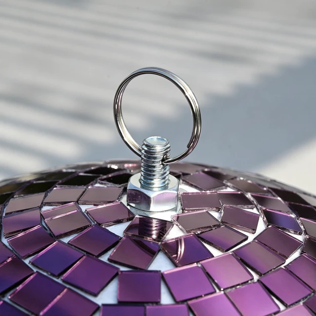 Alt view image 4 of 7 - Yescom 8 Pcs 7 Inch Purple Disco Ball Hanging Mirror Balls Bachelorette