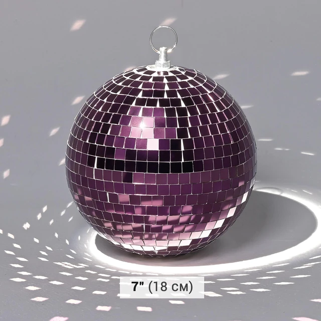 Alt view image 6 of 7 - Yescom 8 Pcs 7 Inch Purple Disco Ball Hanging Mirror Balls Bachelorette