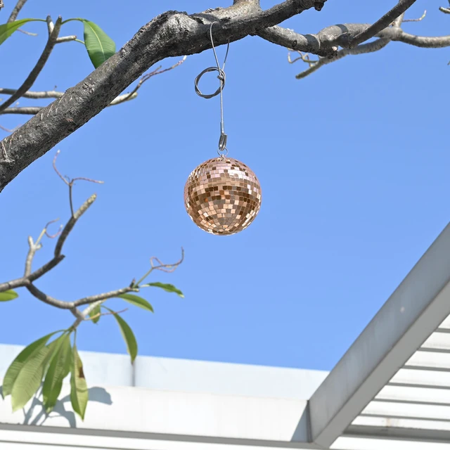 Alt view image 3 of 7 - Yescom 8 Pcs 7 Inch Rose Gold Disco Ball Hanging Mirror Balls Glam Decor