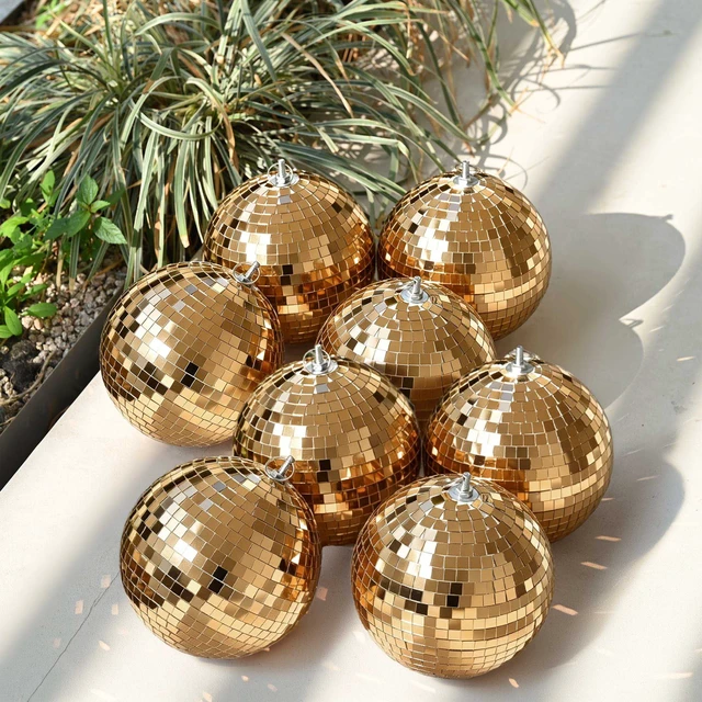 Alt view image 2 of 7 - Yescom 8 Pcs 7 Inch Champagne Gold Disco Ball Hanging Mirror Balls Wedding