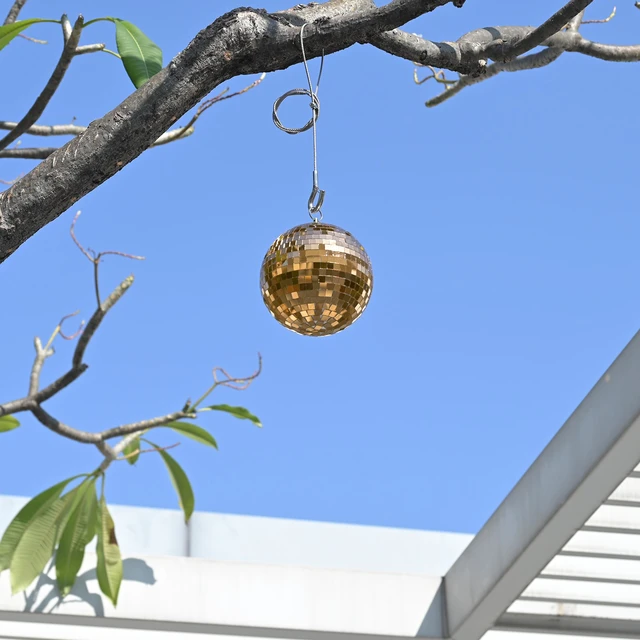 Alt view image 3 of 7 - Yescom 8 Pcs 7 Inch Champagne Gold Disco Ball Hanging Mirror Balls Wedding