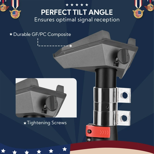Alt view image 5 of 7 - Yescom EZ GO 25ft Starlink Mini Pole Mount Kit with Ladder Mount & Adapter | Starlink Telescopic Pole and Ground Mount Kit for Off-Grid Camping, Live Broadcast, Includes Portable Flagpole Bag, Black