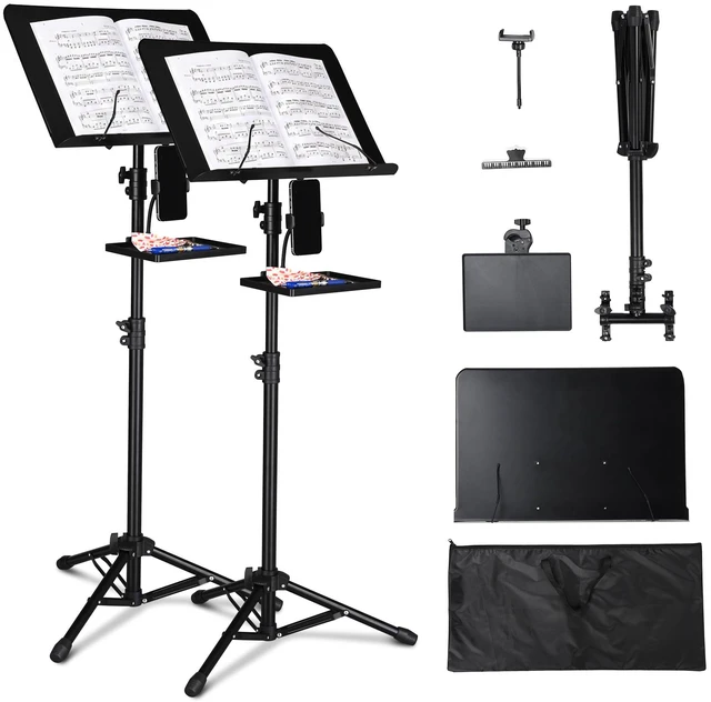 Main image of Yescom 2 Packs 37"-61" Music Sheet Stand Tiltable Widened Stable Tripod Base Storage Tray Carrying Bag Studio Concert