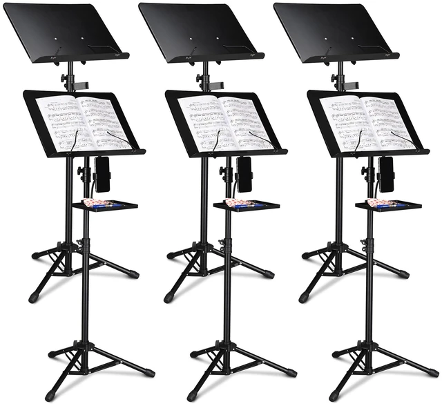 Main image of Yescom 6 Packs Music Sheet Stand 37"-61" Tiltable Widened Stable Tripod Base Storage Tray Carrying Bag for Touring Band