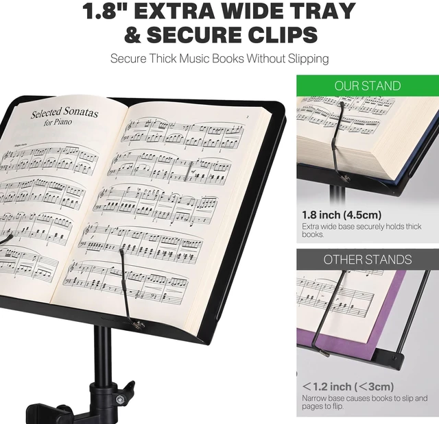 Alt view image 5 of 7 - Yescom 6 Packs Music Sheet Stand 37"-61" Tiltable Widened Stable Tripod Base Storage Tray Carrying Bag for Touring Band