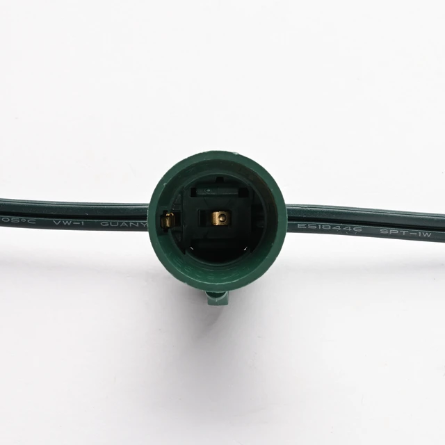 Alt view image 4 of 7 - Yescom 500ft UL Listed Commercial C9 Christmas Light Spool Set 18AWG SPT-1W Green Wire with E17 Sockets