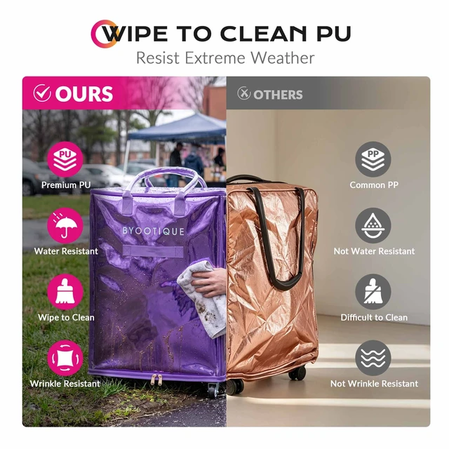 Alt view image 5 of 7 - Byootique 28'' Extra Large Vendor Rolling Bag 145L Reinforced Hard Bottom