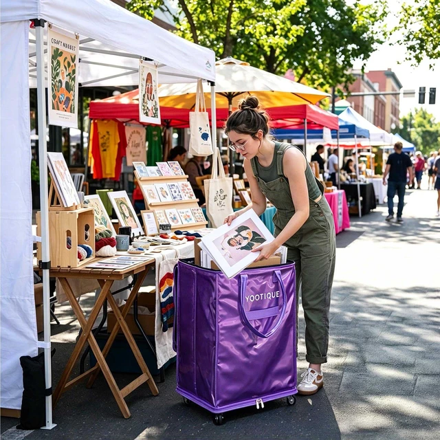 Alt view image 7 of 7 - Byootique 28'' Extra Large Vendor Rolling Bag 145L Reinforced Hard Bottom