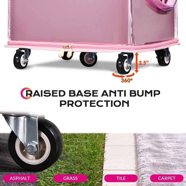 Alt view image 3 of 7 - Byootique 22.5'' Pink Rolling Competition Bag 70L U Shape Top Open Wipeable