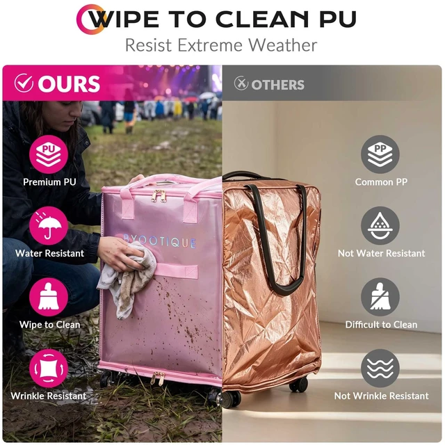 Alt view image 5 of 7 - Byootique 22.5'' Pink Rolling Competition Bag 70L U Shape Top Open Wipeable