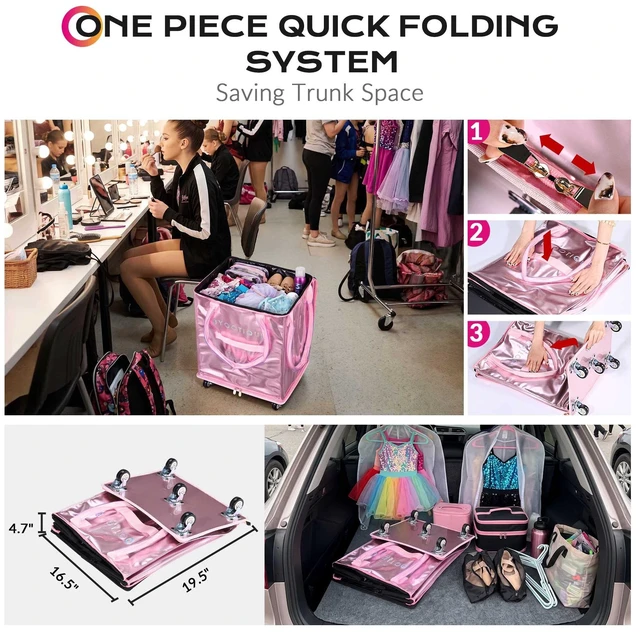 Alt view image 4 of 7 - Byootique 22.5'' Pink Rolling Competition Bag 70L U Shape Top Open Wipeable
