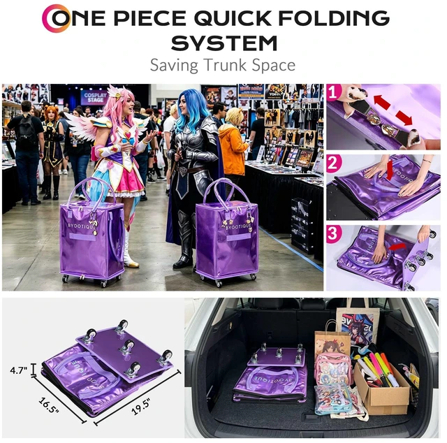 Alt view image 4 of 7 - Byootique 22.5'' Concert Rolling Tote 70L U Shape Top Open Wipe to Clean