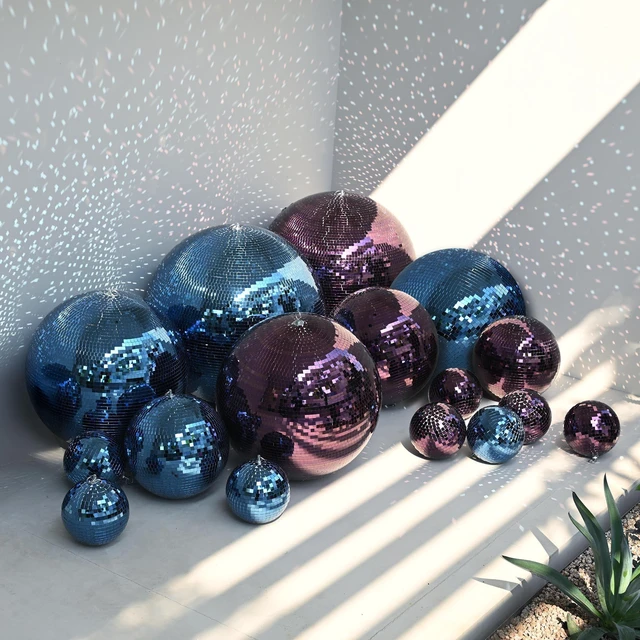Main image of Yescom 16 Pack Disco Balls Set Mirror Glass Spheres Decor Purple & Blue