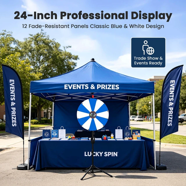 Alt view image 7 of 7 - WinSpin 24" Pop Up Displays Spinning Prize Wheel Black & Red Adjustable Height DIY Modular Spin Doodle Game for Events