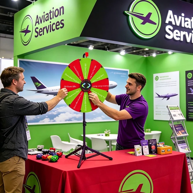 Alt view image 4 of 7 - WinSpin 24" Display Prize Wheel Ren & Green DIY Floor Stand 12 Slot Modular Custom Spinning Wheel Pop Up Trade Show