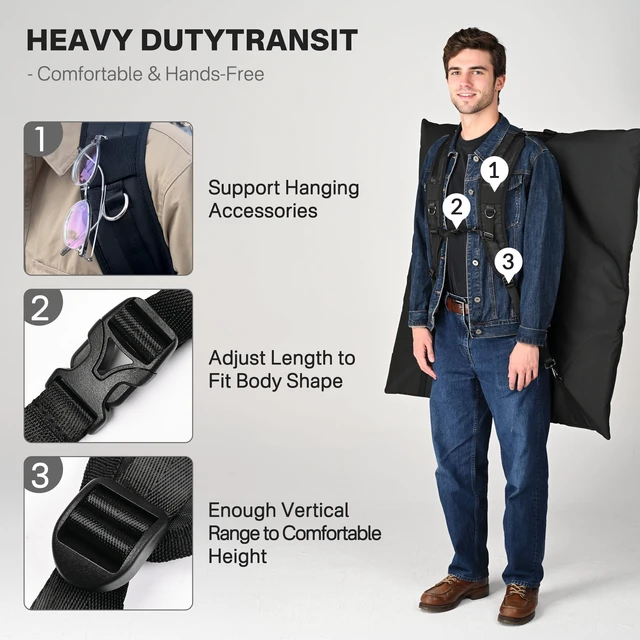 Alt view image 2 of 7 - WinSpin 36" Prize Wheel Transport Bag Backpack Heavy Duty 300D Oxford Storage Case