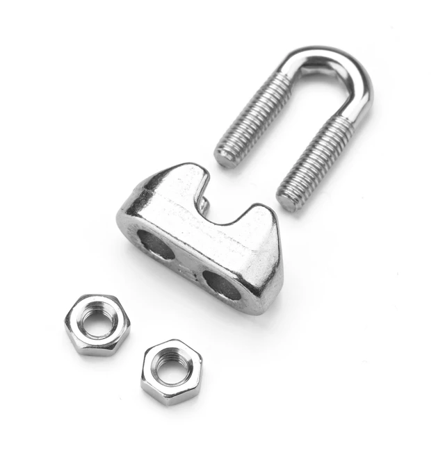 Alt view image 5 of 6 - Yescom 18-pack M3 1/8-in Cable Clamp Wire Rope Clips 304 Stainless Steel Rigging Hardware Saddled Fasteners for Batting Cage Baseball Field Equipment